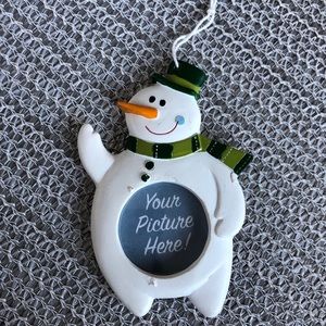 🐬 CLEARANCE ITEM: Hand-painted Snowman Photo Ornament